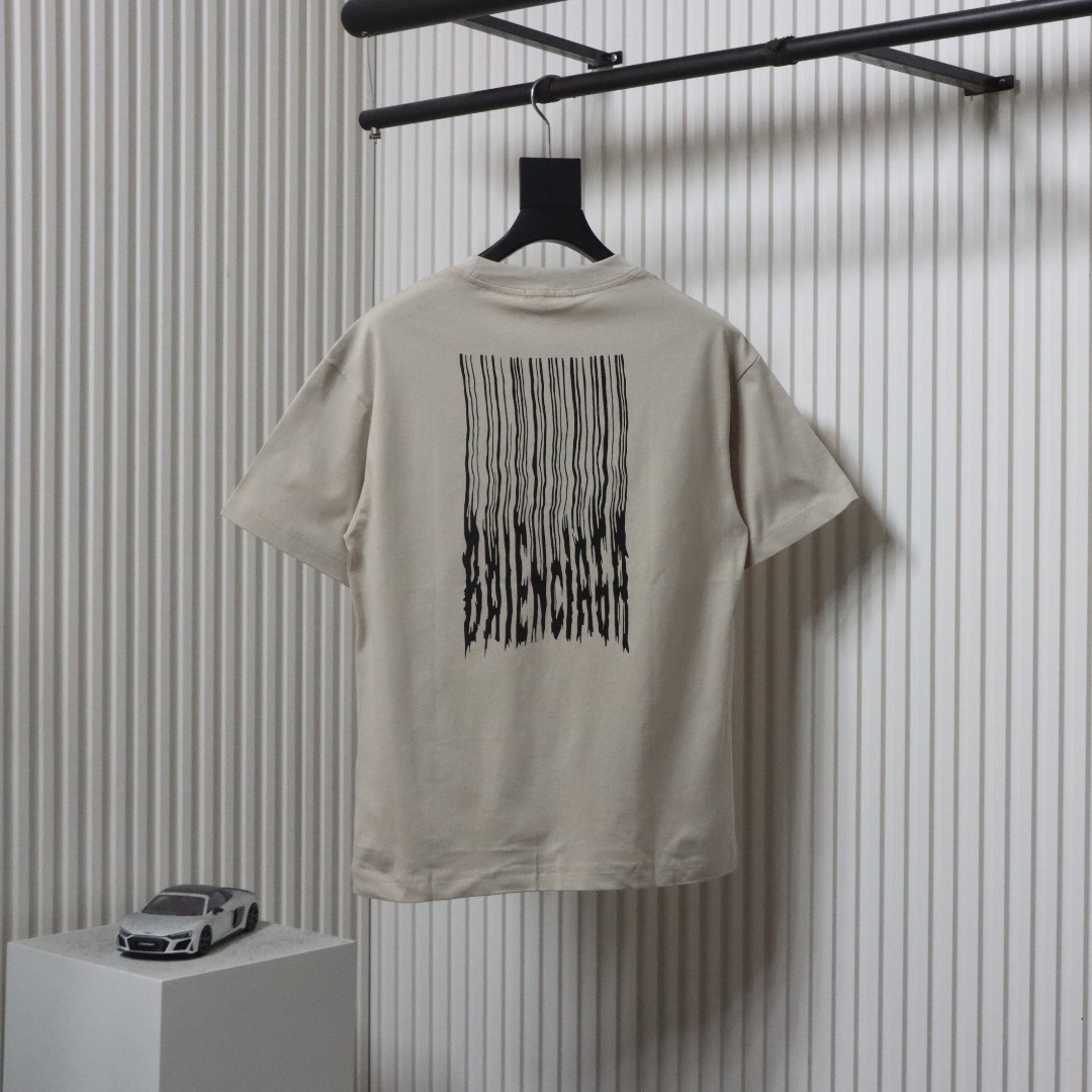 Balenciaga Tassel Waterfall Print T-Shirt Khaki