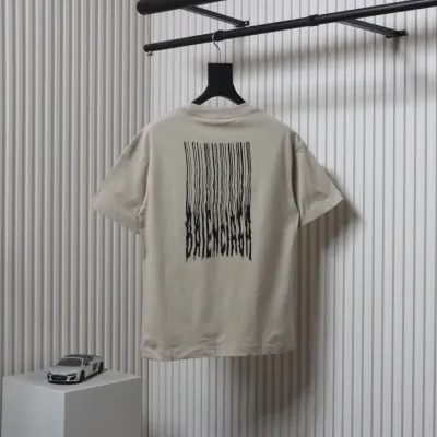 Balenciaga Tassel Waterfall Print T-Shirt Khaki 02