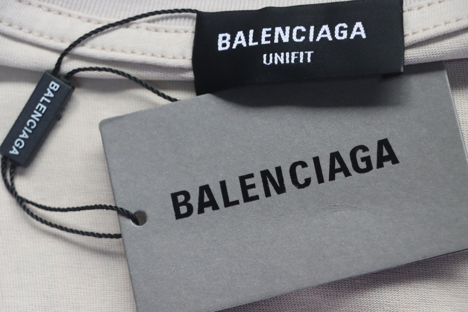 Balenciaga Tassel Waterfall Print T-Shirt Khaki