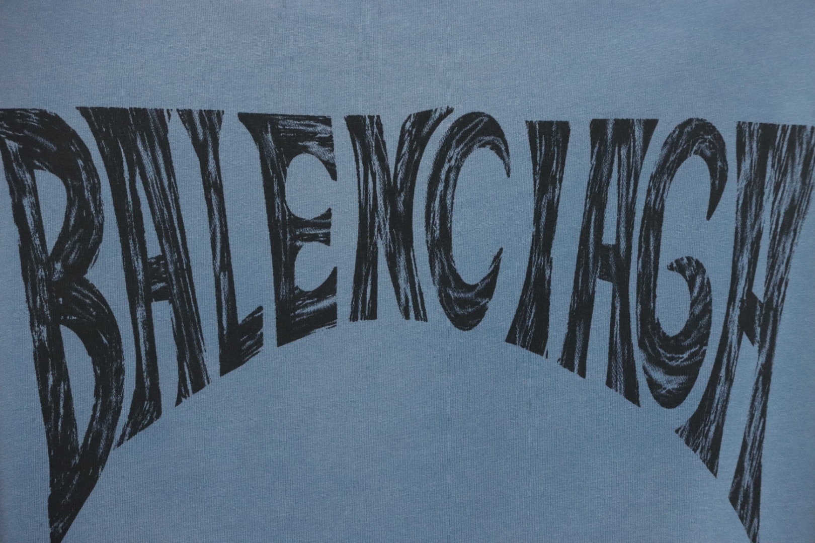 Balenciaga Tie-dye Fried Snowflakes Hand-painted Letters On the Back T-shirt Blue