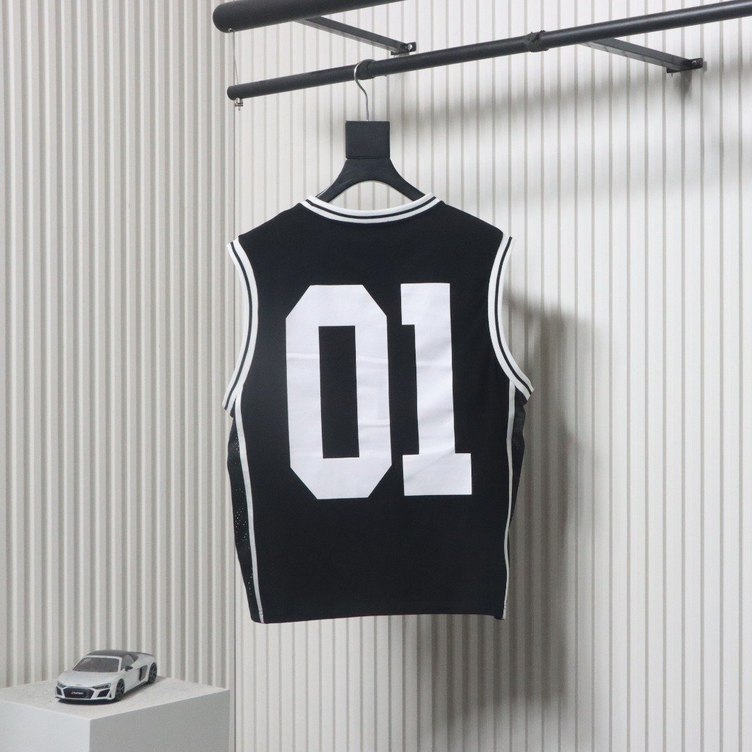 Balenciaga Wool Intarsia Basketball Vest Black
