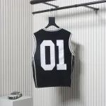 Balenciaga Wool Intarsia Basketball Vest Black