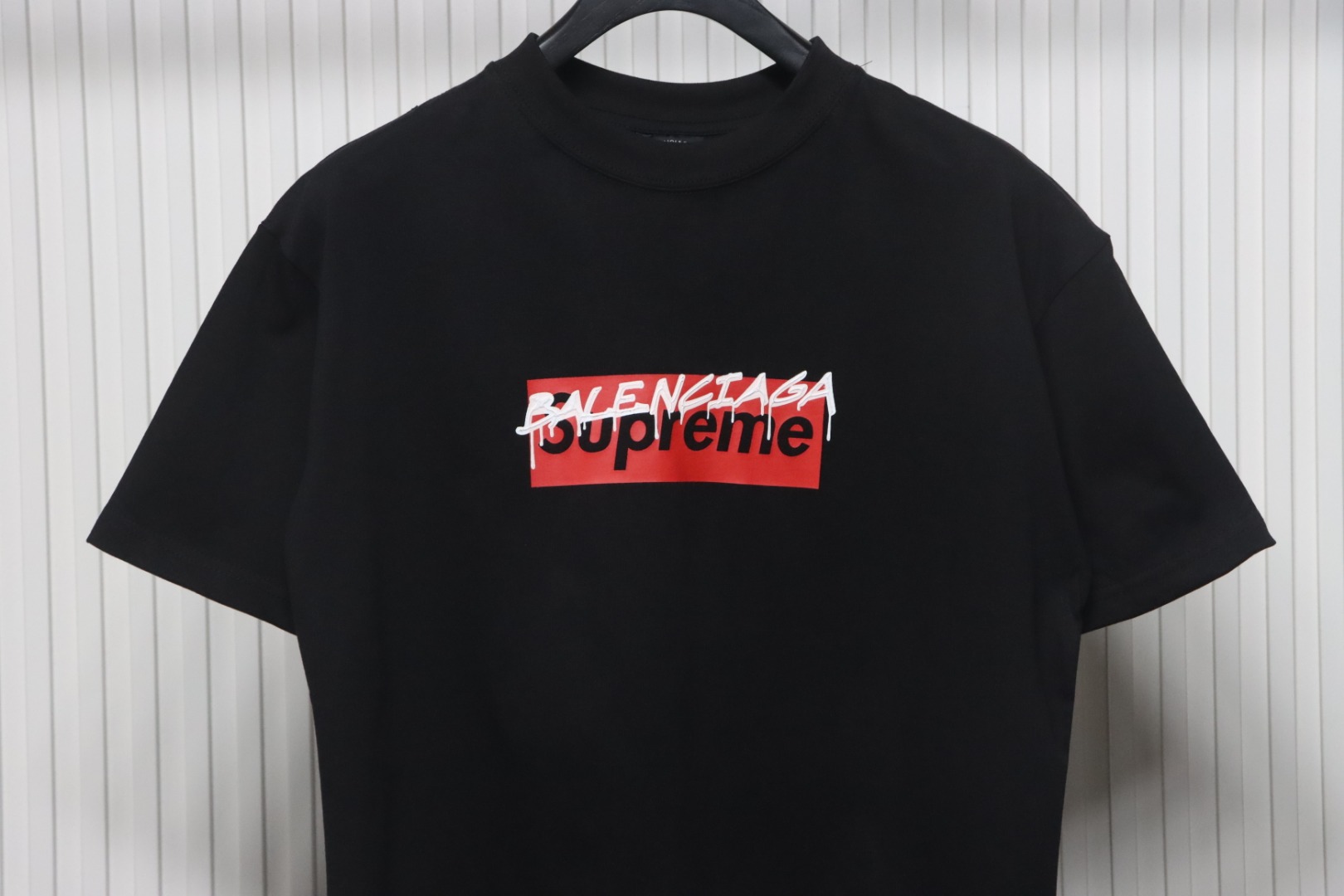 Balenciaga X Supreme Joint Joint Logo Letter Print T-shirt Black