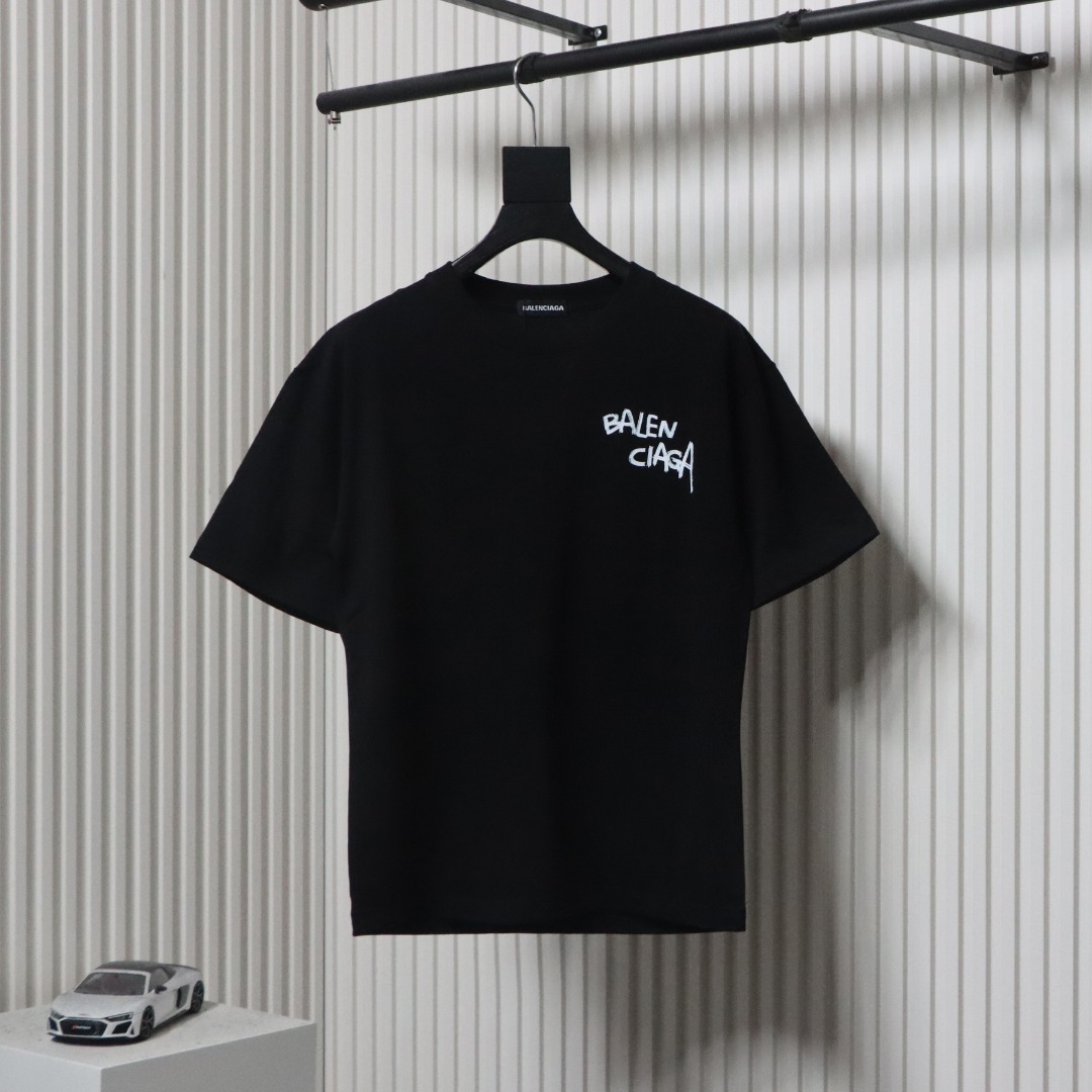Balenciaga BLCG Misplaced Letter Print T-shirt Black 