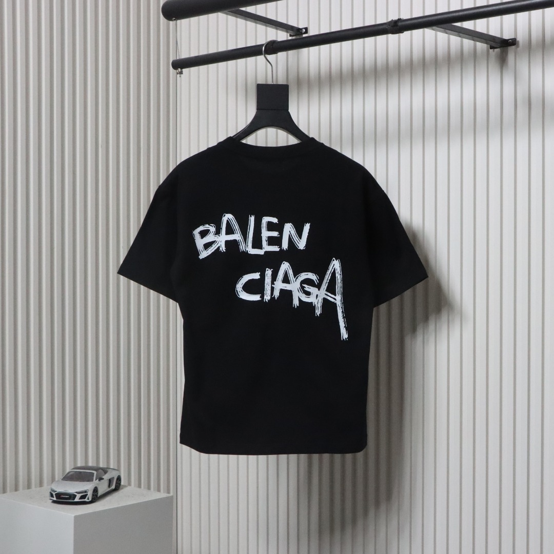 Balenciaga BLCG Misplaced Letter Print T-shirt Black 