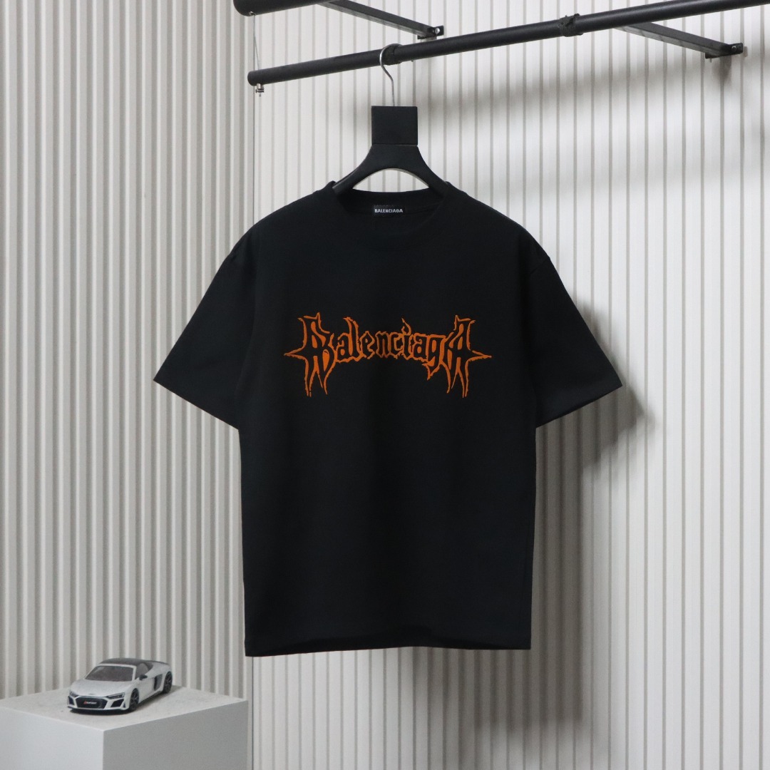 Balenciaga 25ss Sanskrit Letters Flocking Print T-shirt