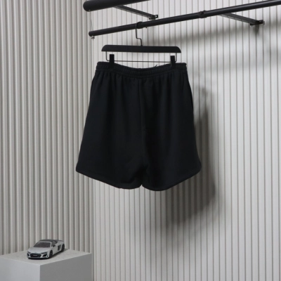 Balenciaga 25ss Tear Tape Lettering Embroidered Shorts Black 02