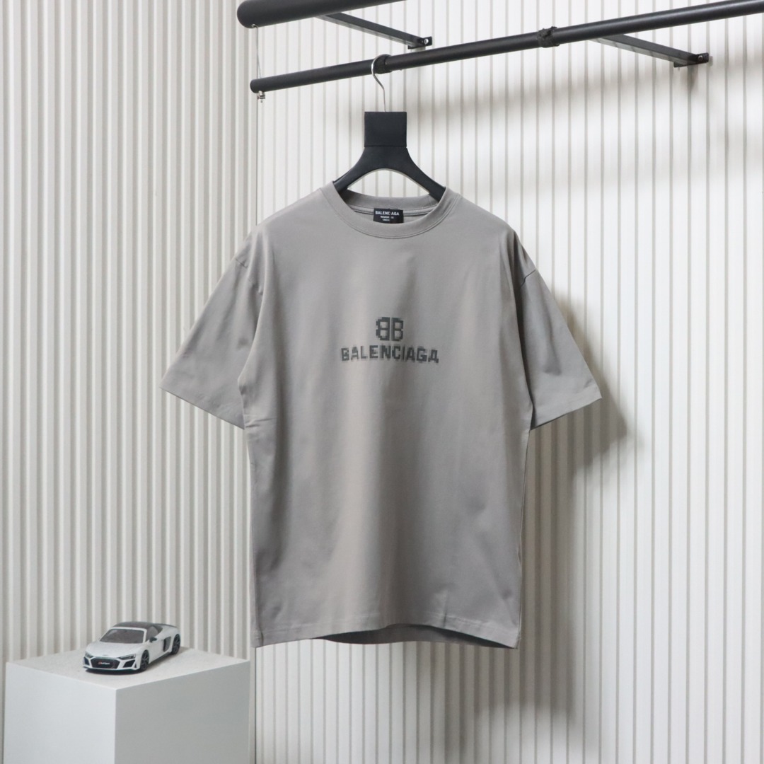 Balenciaga 23ss Mosaic Print T-shirt Grey