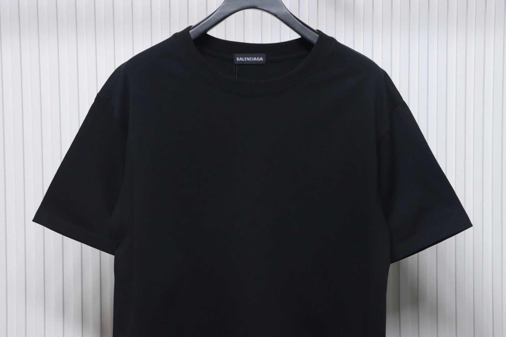 Balenciaga 24SS Signature Rhinestone Lettering T-shirt Black