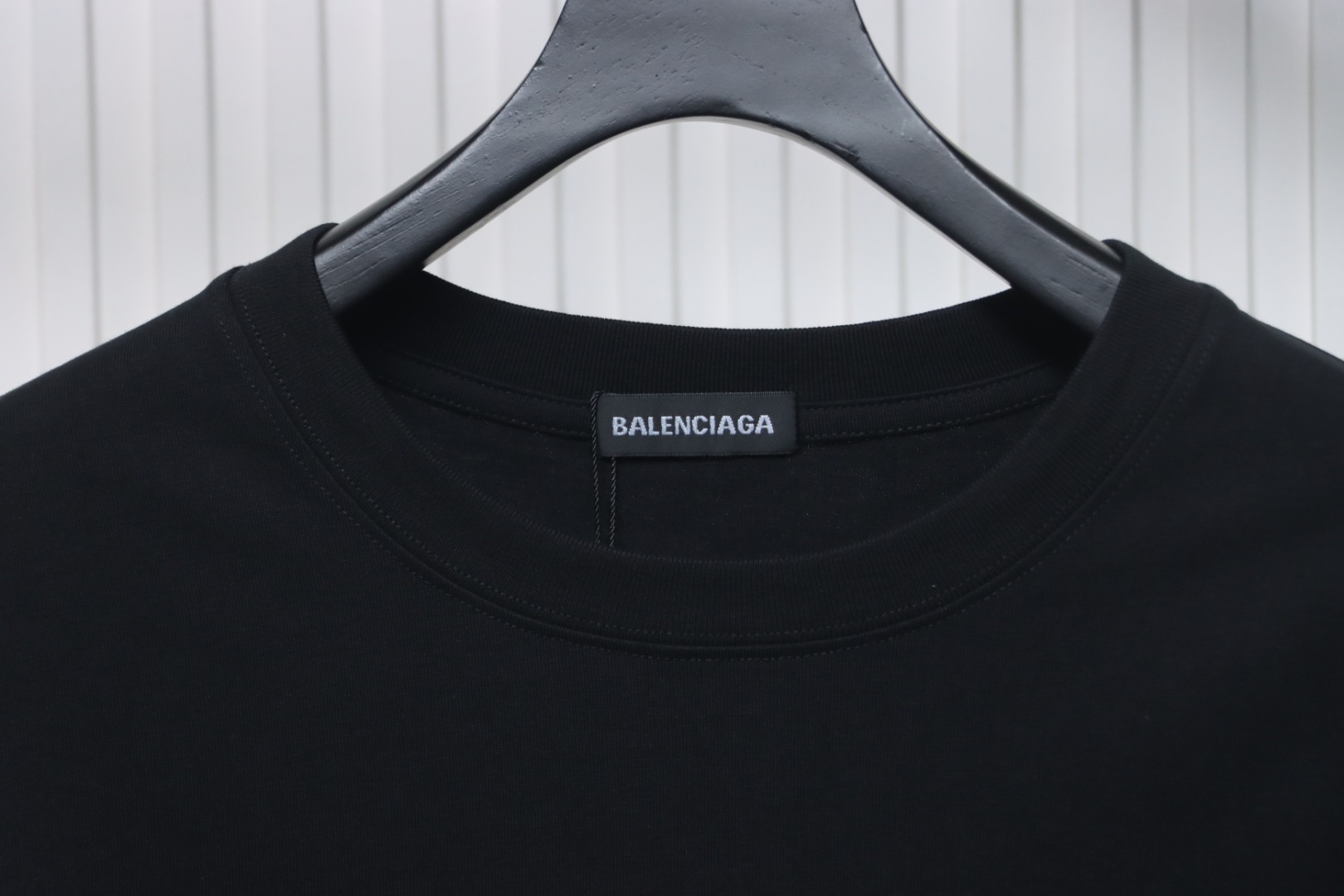 Balenciaga 24SS Signature Rhinestone Lettering T-shirt Black