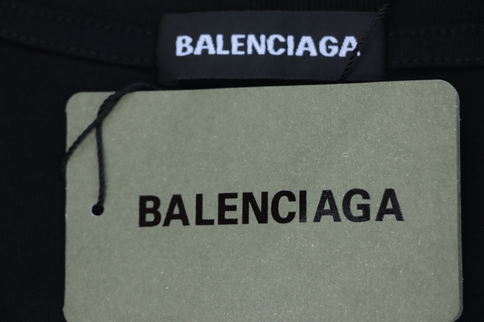 Balenciaga 24SS Signature Rhinestone Lettering T-shirt Black
