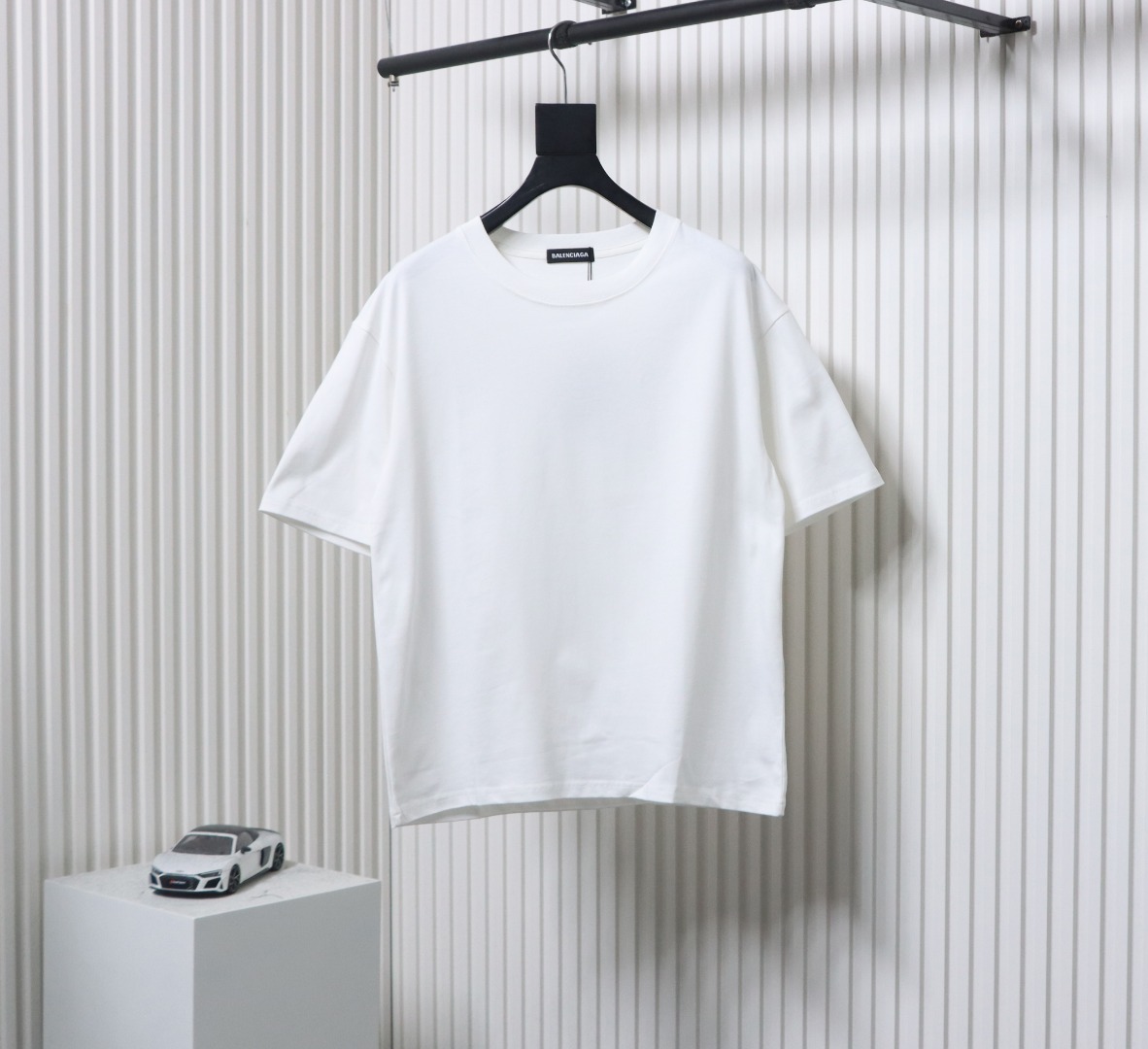 Balenciaga 24SS Signature Rhinestone Lettering T-shirt White