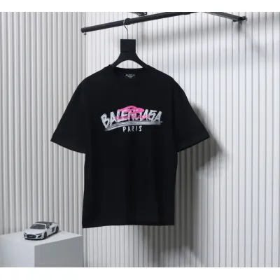 Balenciaga 25ss 3M Printed Letter Logo T-shirt Black 01