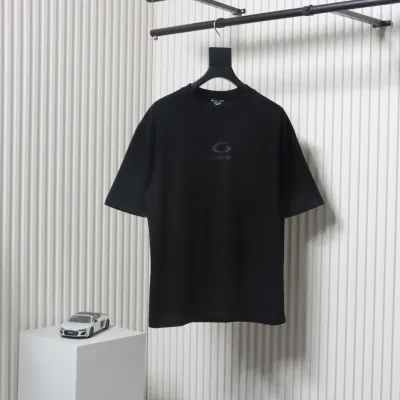 Balenciaga 25ss Circle Embossed Letter Logo T-shirt Black 01