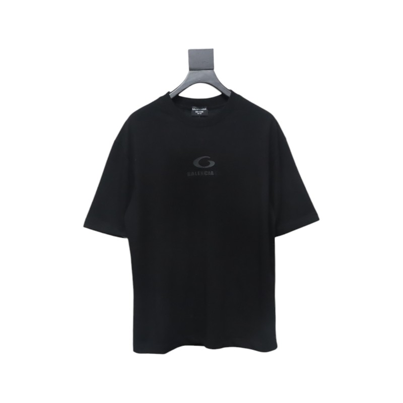 Balenciaga 25ss Circle Embossed Letter Logo T-shirt Black