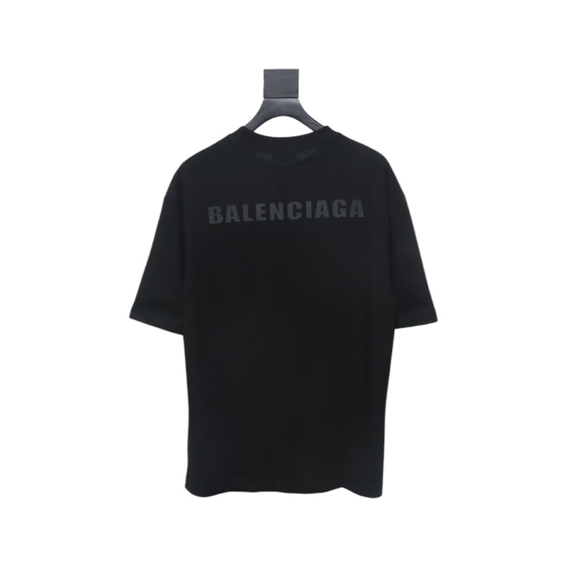 Balenciaga 25ss Circle Embossed Letter Logo T-shirt Black