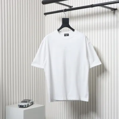 Balenciaga 25ss Circle Embossed Letter Logo T-shirt White 01
