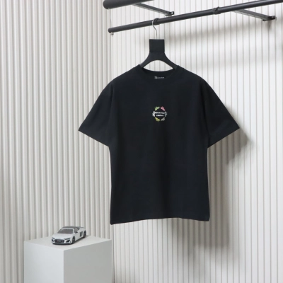 Balenciaga 25ss Dad Shoes Pattern Letter Print T-shirt Black 01