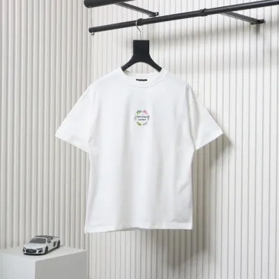 Balenciaga 25ss Dad Shoes Pattern Letter Print T-shirt White 01