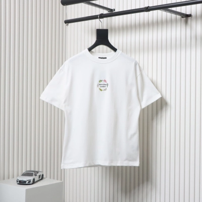 Balenciaga 25ss Dad Shoes Pattern Letter Print T-shirt White 01