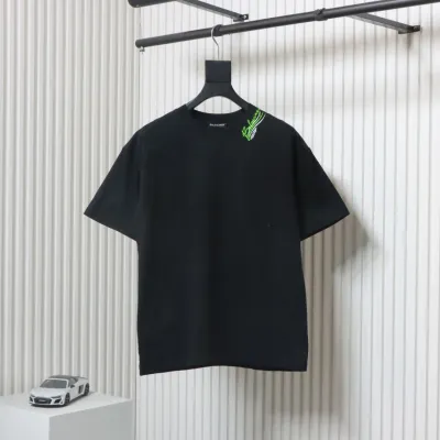 Balenciaga 25ss Double B Coke Logo Multi-logo Flocked Printed T-shirt Black 01