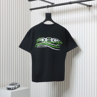 Balenciaga 25ss Double B Coke Logo Multi-logo Flocked Printed T-shirt Black 02