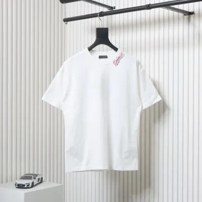 Balenciaga 25ss Double B Coke Logo Multi-logo Flocked Printed T-shirt White 01