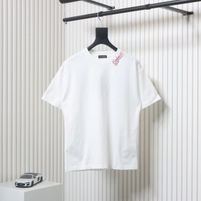 Balenciaga 25ss Double B Coke Logo Multi-logo Flocked Printed T-shirt White 01