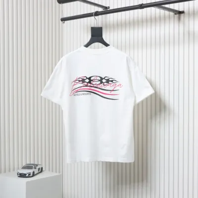 Balenciaga 25ss Double B Coke Logo Multi-logo Flocked Printed T-shirt White 02