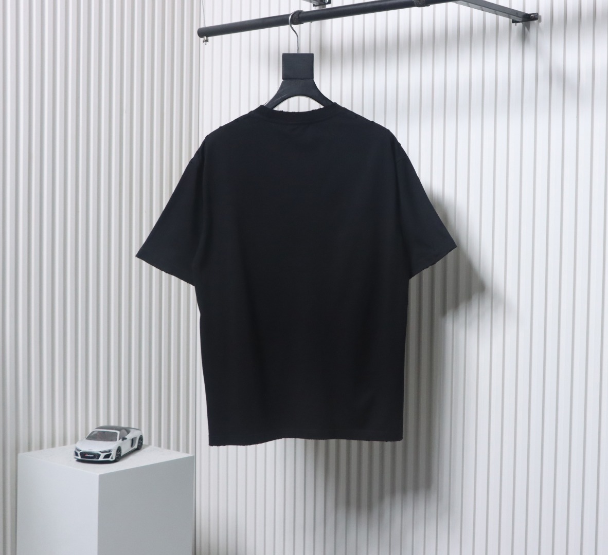 Balenciaga 25ss Double B Embroidery and 3D Inkjet Logo Hole T-shirt