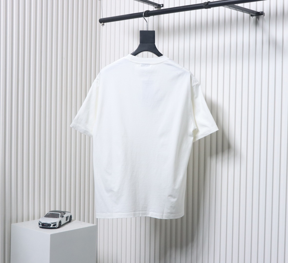 Balenciaga 25ss Double B Embroidery and 3D Inkjet Logo Hole T-shirt White