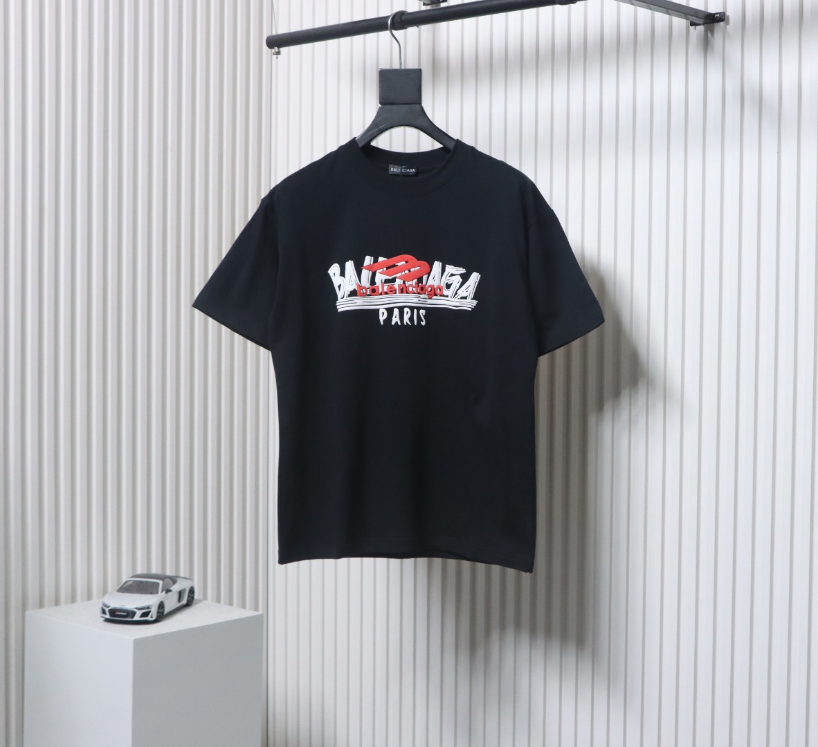 Balenciaga 25ss Graffiti Multi-logo Letter Foam Print T-shirt Black