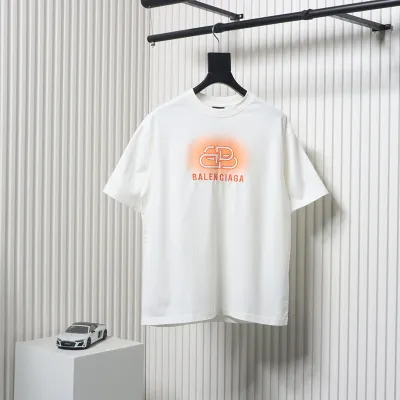 Balenciaga 25ss Lock Letter Embroidery Inkjet T-shirt 01