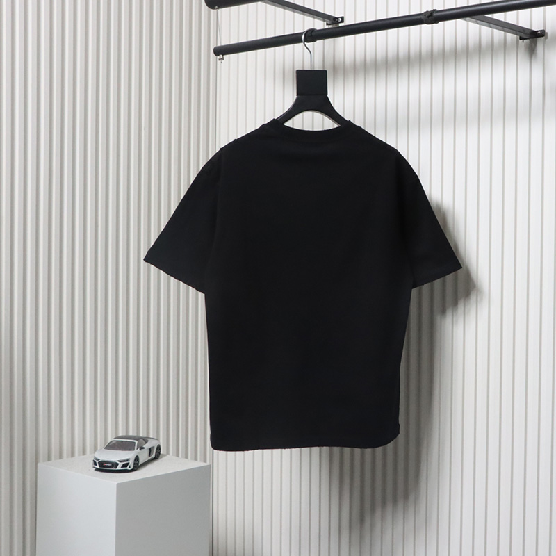 Balenciaga 25ss Lock Letter Embroidery Inkjet T-shirt Black