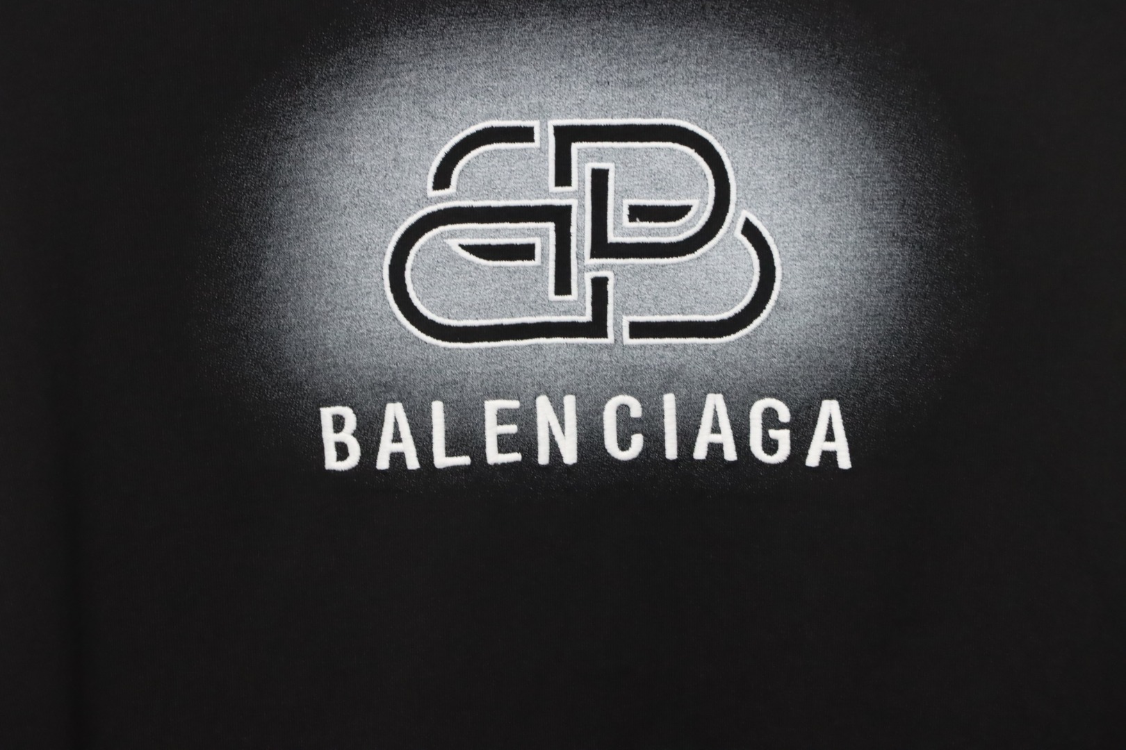 Balenciaga 25ss Lock Letter Embroidery Inkjet T-shirt Black