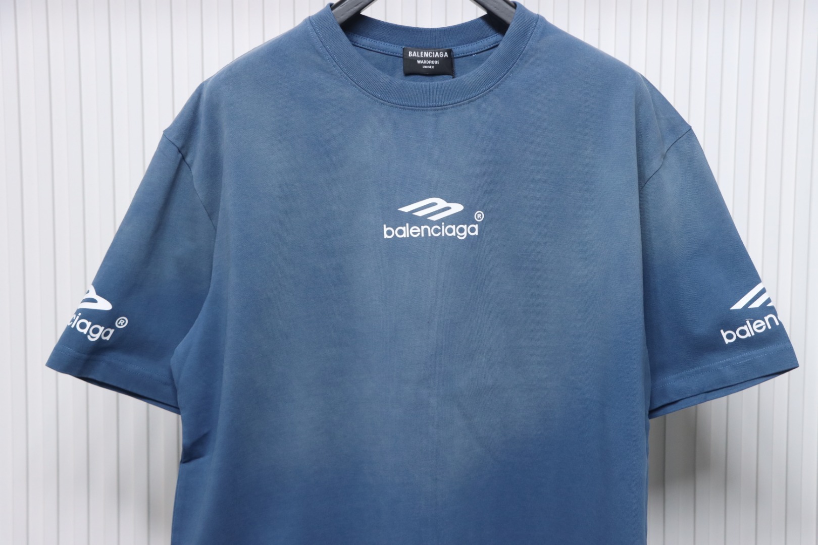 Balenciaga 25ss Ski Series 3M Print Washed T-shirt Blue