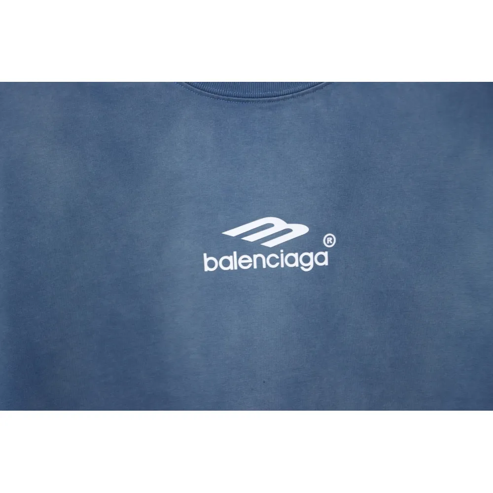 Balenciaga 25ss Ski Series 3M Print Washed T-shirt Blue