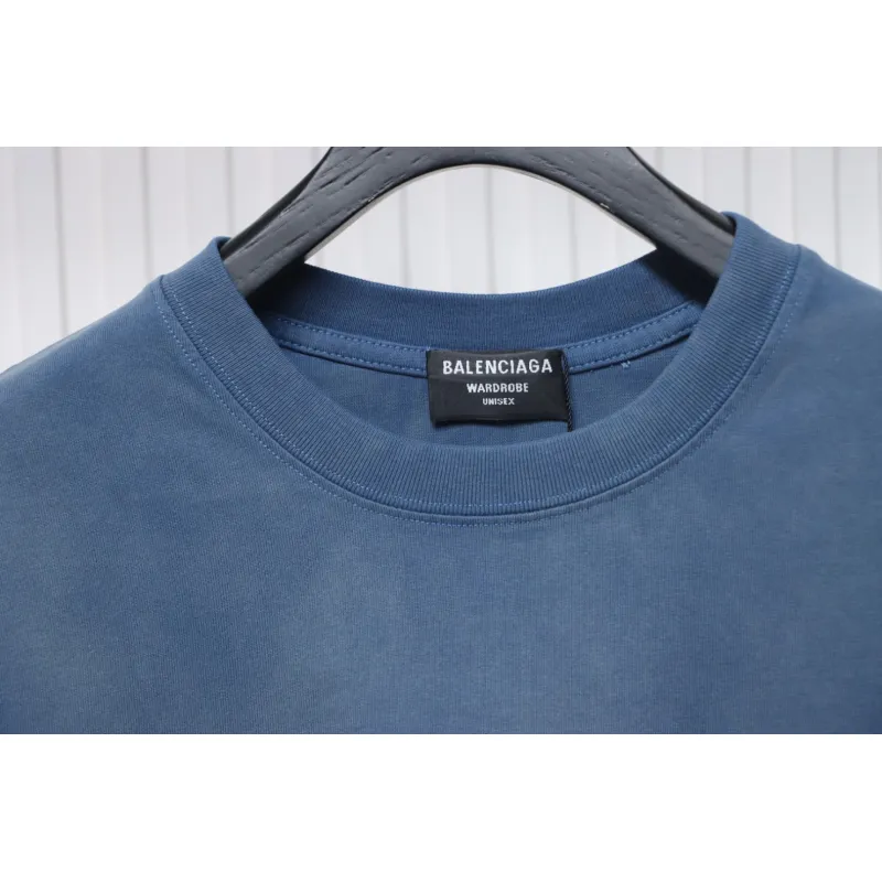 Balenciaga 25ss Ski Series 3M Print Washed T-shirt Blue