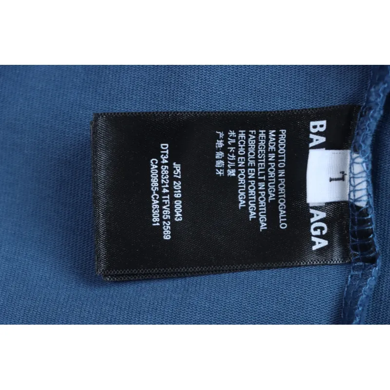 Balenciaga 25ss Ski Series 3M Print Washed T-shirt Blue