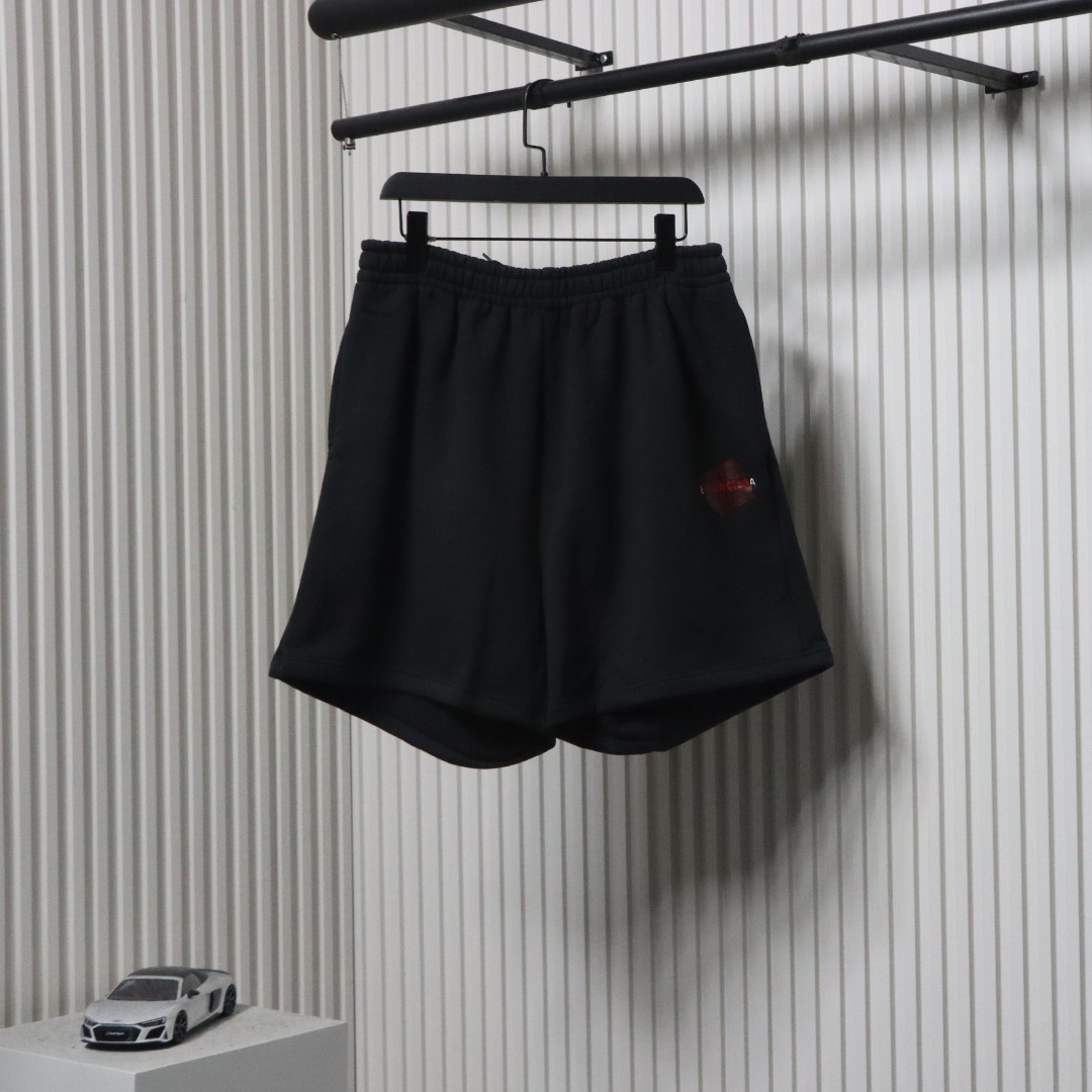 Balenciaga 25ss Tear Tape Lettering Embroidered Shorts