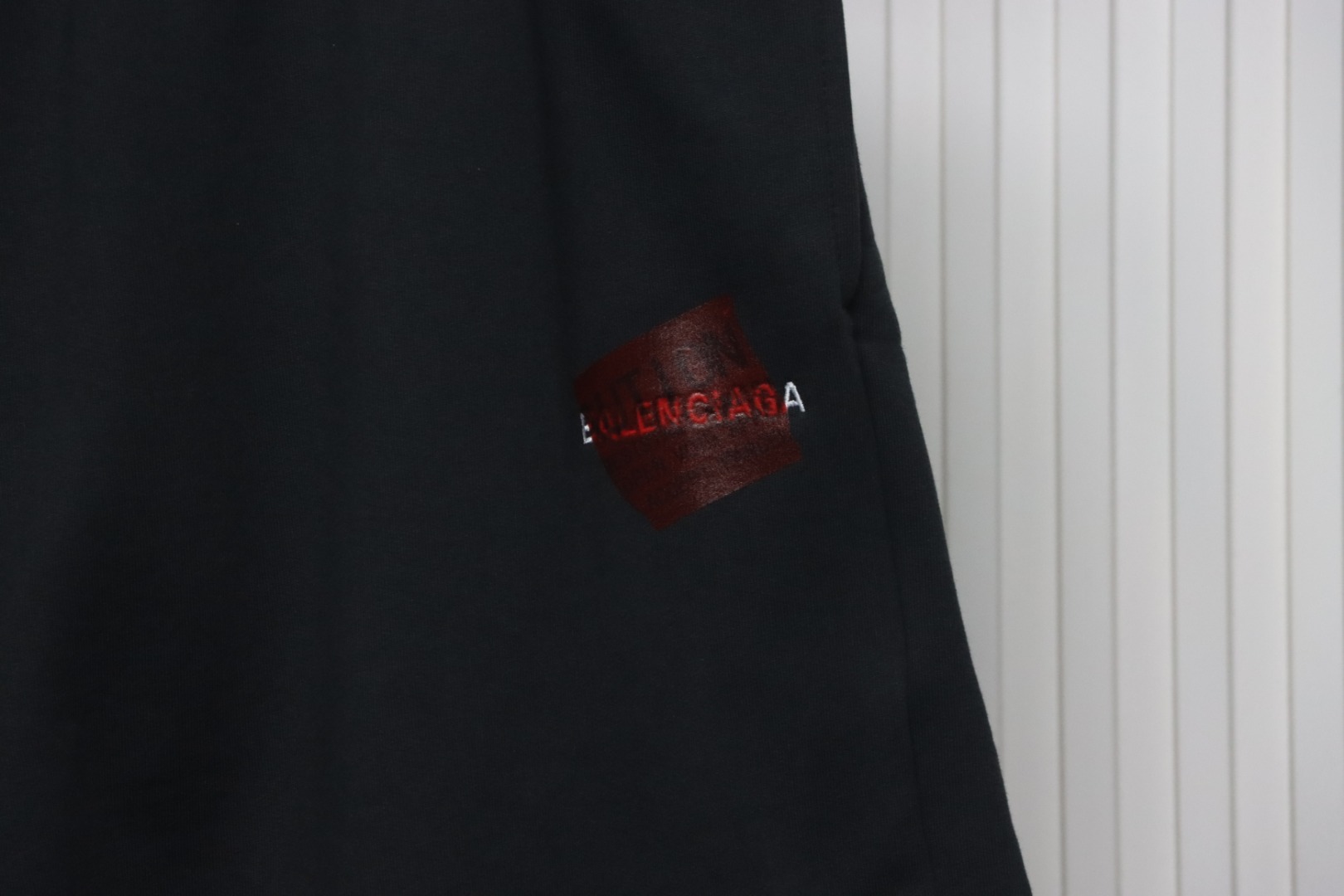 Balenciaga 25ss Tear Tape Lettering Embroidered Shorts