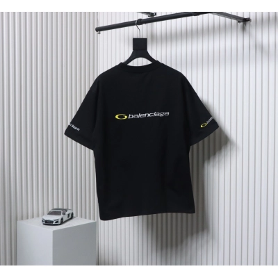 Balenciaga 25ss TRACKSUIT LOGO Outline Embroidery T-shirt Black 02