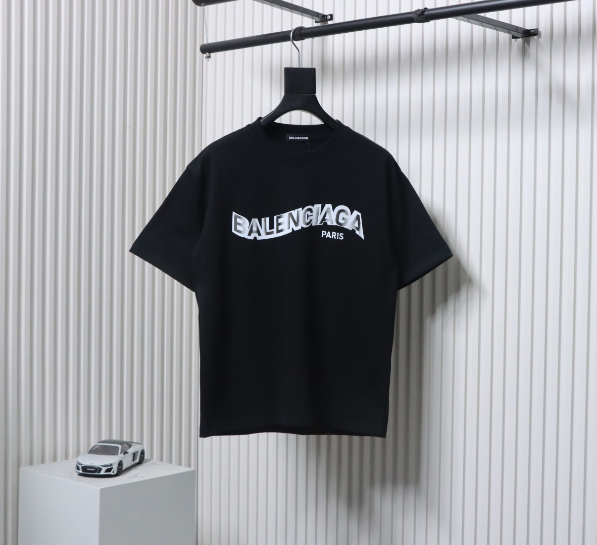 Balenciaga 25SS Twisted Letter T-shirt Black