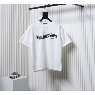 Balenciaga 25SS Twisted Letter T-shirt White 01