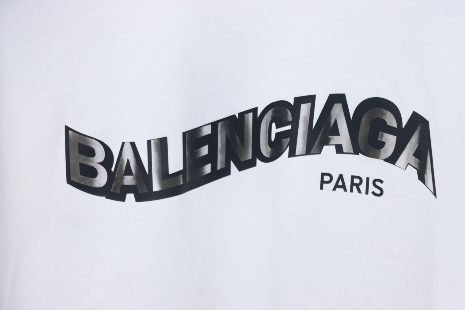 Balenciaga 25SS Twisted Letter T-shirt White