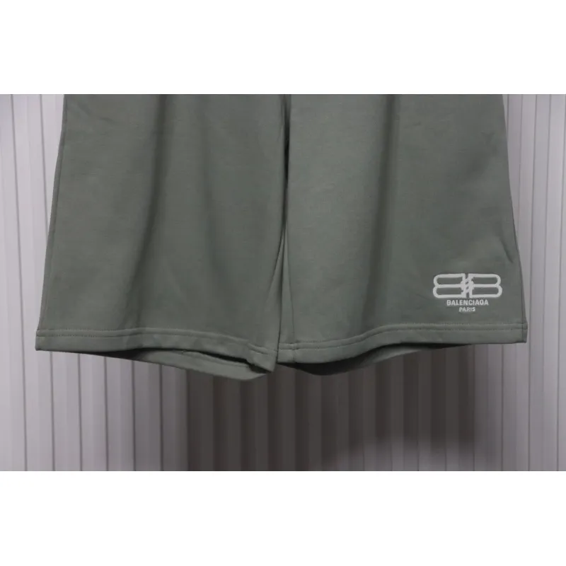 Balenciaga Classic Double B Logo Embroidered Terry Shorts