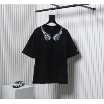Balenciaga Diamond Headphones T-shirt Black  01