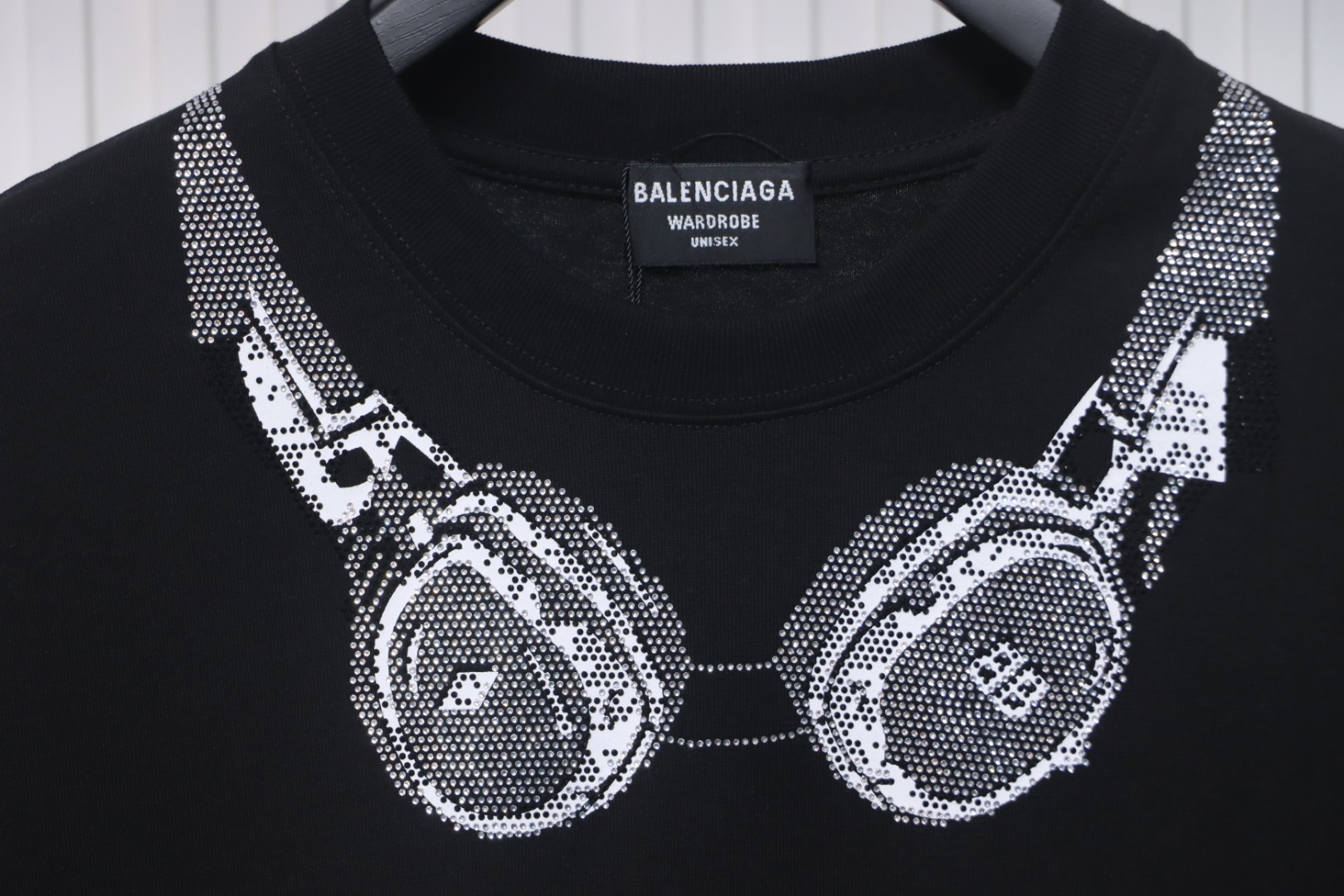 Balenciaga Diamond Headphones T-shirt Black 