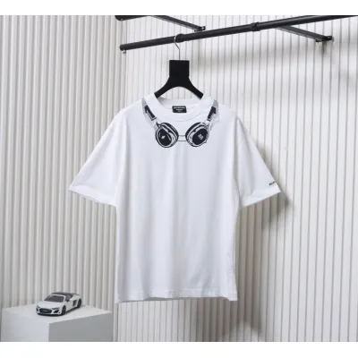Balenciaga Diamond Headphones T-shirt White 01