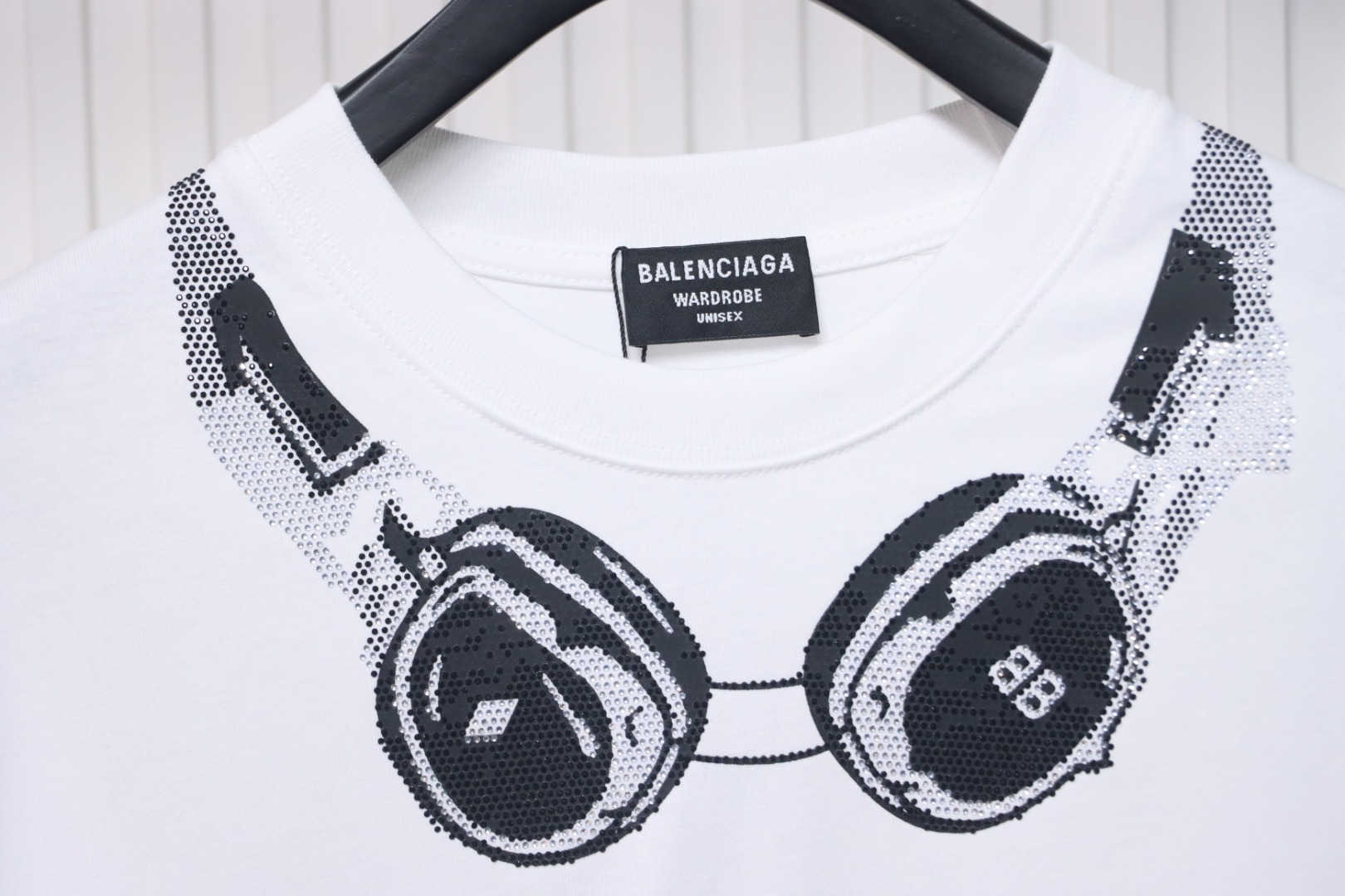 Balenciaga Diamond Headphones T-shirt White